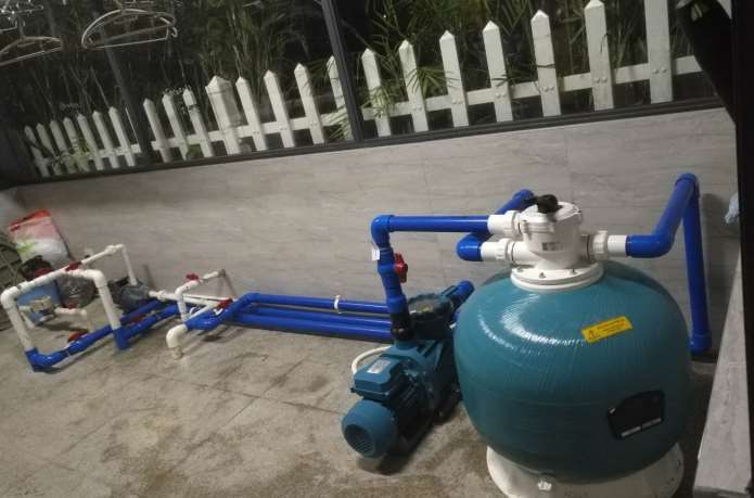 ?？诿酪晞e墅B3棟魚池過濾設(shè)備安裝工程